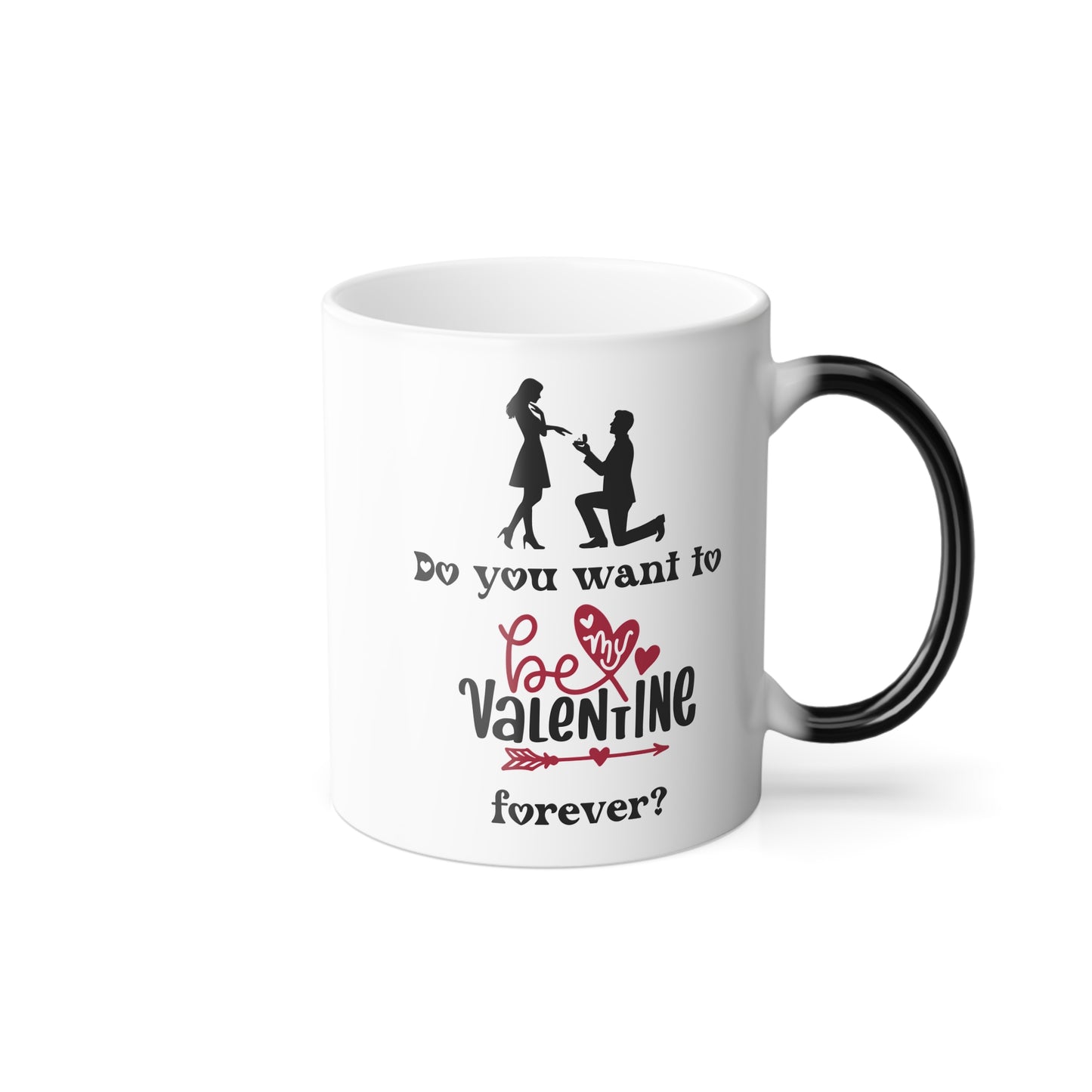 Color Morphing Mug, Valentine Forever Whimsical Coffee Lover Gift, Heat Sensitive Cup, Magic Changing Color Coffee Cup,