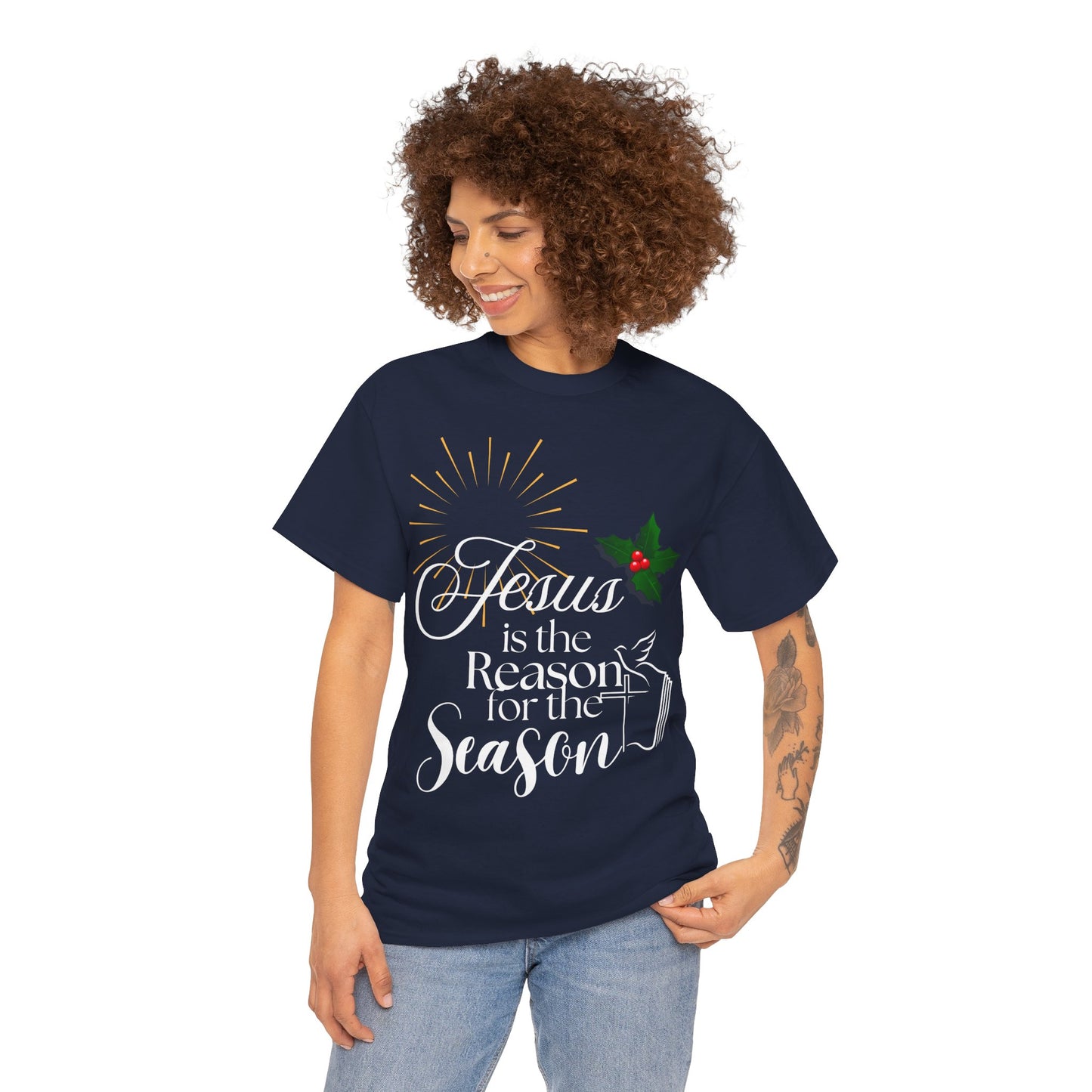 Jesus is the Reason for the Season Tee, Unisex Christmas Shirt, Holiday T-Shirt, Festive Cotton Tee, Faith-Based Apparel