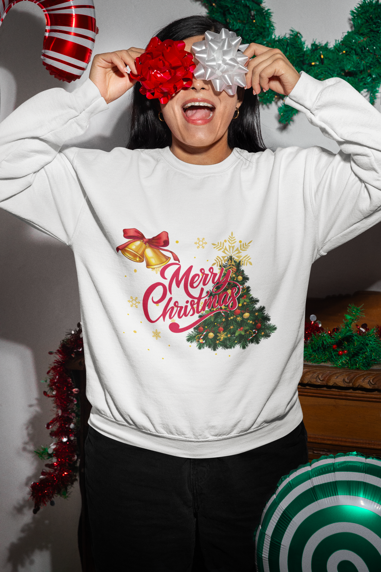 Christmas Unisex Sweatshirt, Midweight Fleece Crewneck in Various Colors, Holiday Apparel, Winter Jumper, Xmas Gift