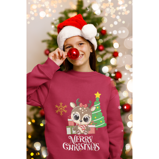 This Christmas Girls Kids Sweatshirt is the perfect festive holiday children's pullover for girls.