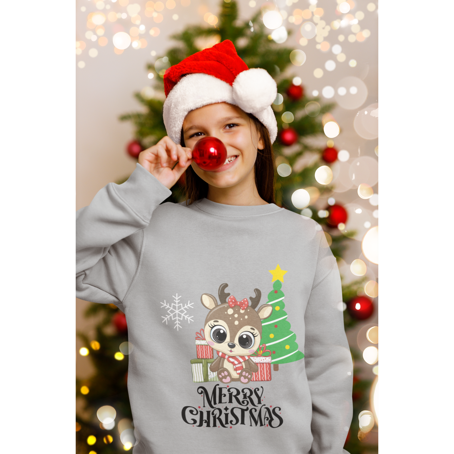 This Christmas Girls Kids Sweatshirt is the perfect festive holiday children's pullover for girls.