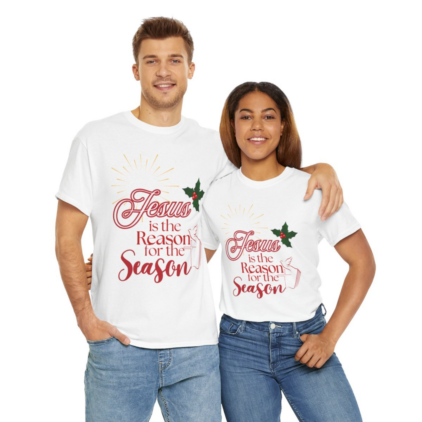 Jesus is the Reason for the Season Tee, Unisex Christmas Shirt, Holiday T-Shirt, Festive Cotton Tee, Faith-Based Apparel