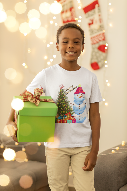 Festive Kids Tee, Merry Christmas Kids T-Shirt, Holiday Shirt, Winter Apparel, Christmas Gift for Children