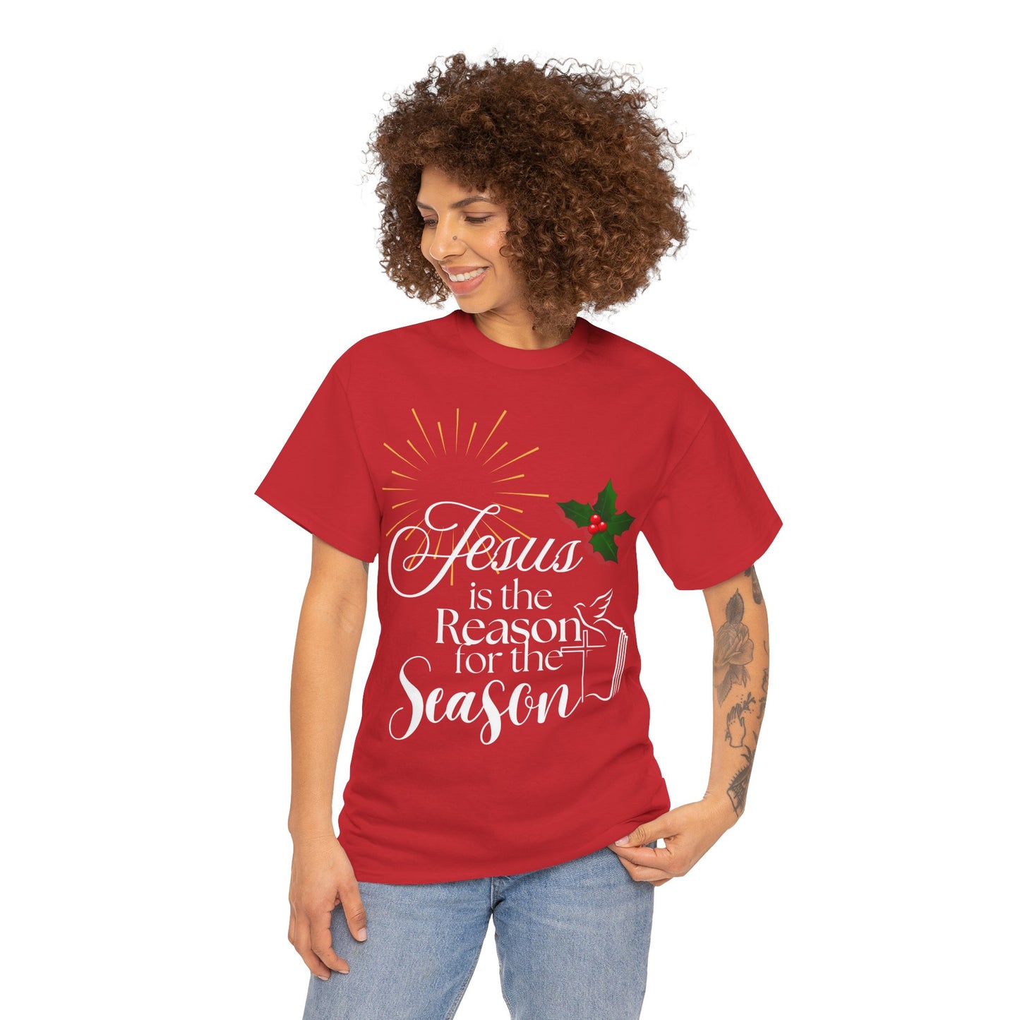 Jesus is the Reason for the Season Tee, Unisex Christmas Shirt, Holiday T-Shirt, Festive Cotton Tee, Faith-Based Apparel