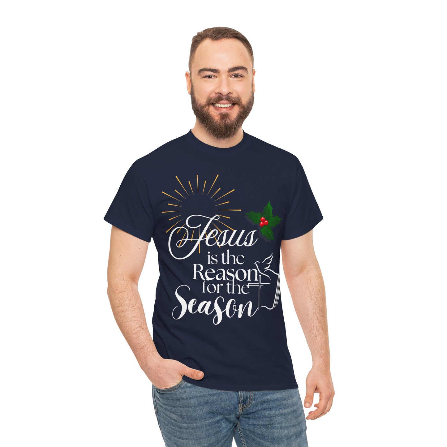 Jesus is the Reason for the Season Tee, Unisex Christmas Shirt, Holiday T-Shirt, Festive Cotton Tee, Faith-Based Apparel