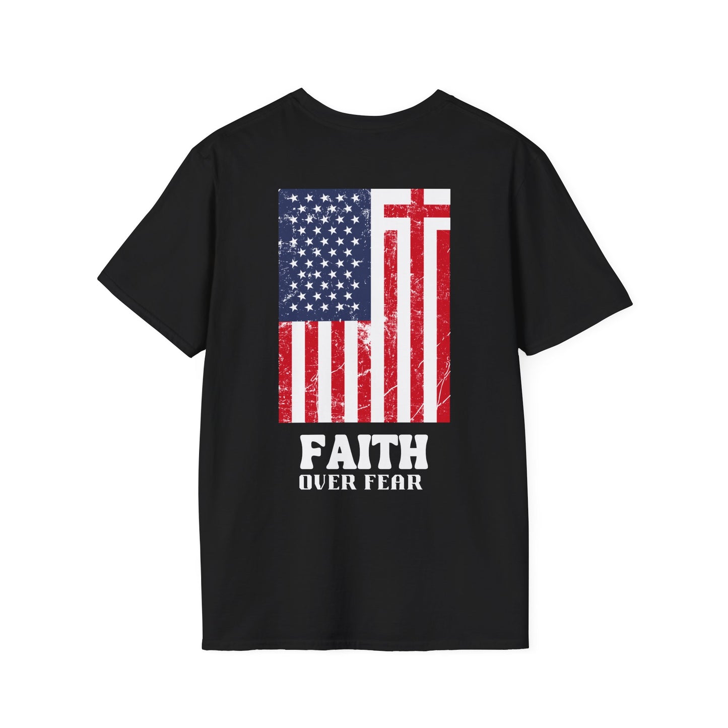 Faith Over Fear Unisex Tee, Inspirational Shirt, Christian Apparel, Patriotic T-Shirt, Gift for Believers, 2 Timothy 1:7